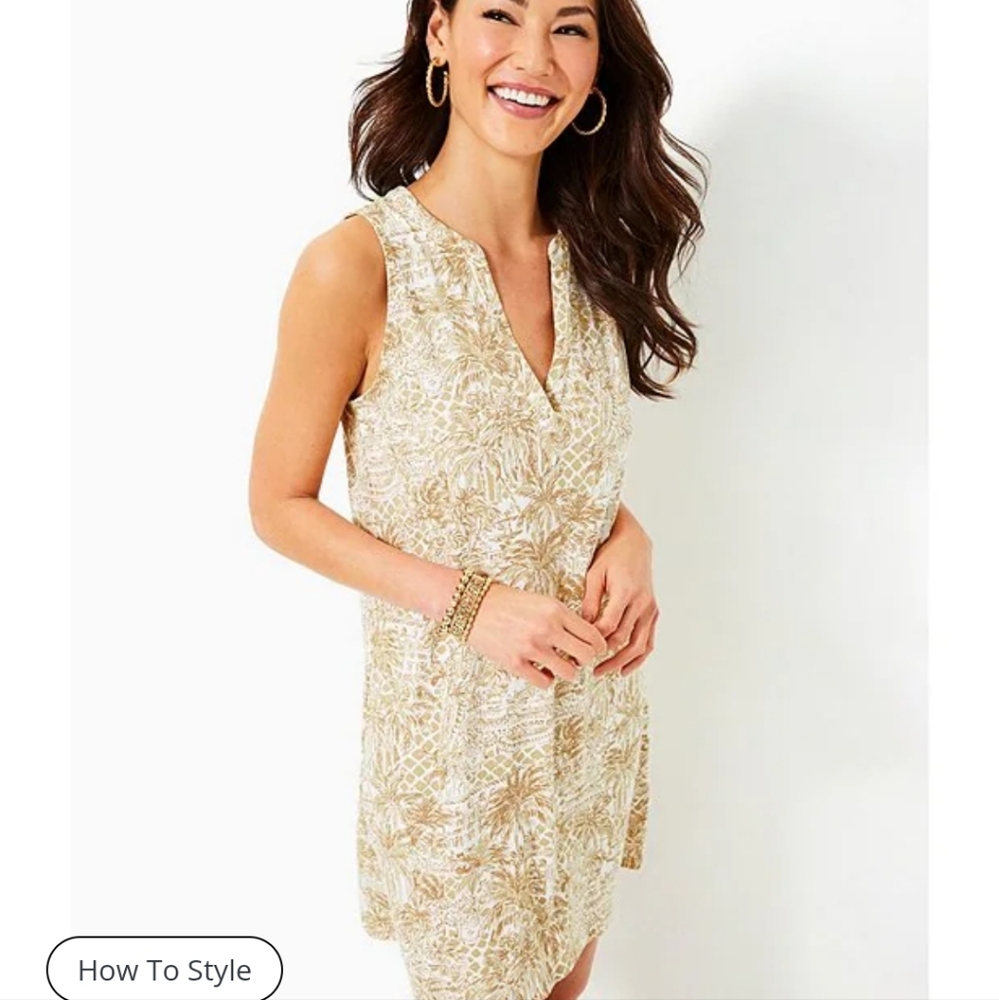 NWT Lilly Pulitzer Dev Dress Sand Bar Palm Beach Paradise Cruise Beach S